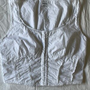 Aritzia Sunday Best White Fitted Crop Tank Top